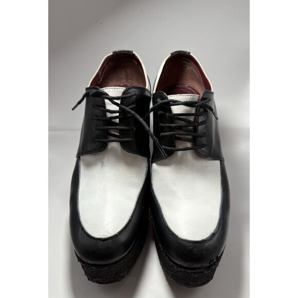 Celine Oxfords Black & White Platform Lace Up Wedge Derby Creeper Sz 39.5 9.5 - Picture 3 of 12